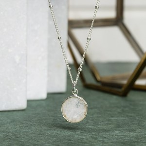 Conjunto de Collar y Pendientes de Plata de Ley 925 con Piedra Lunar, Colgante Circular, Joyería Colgante, Exportación a Granel, India - Product Image 5
