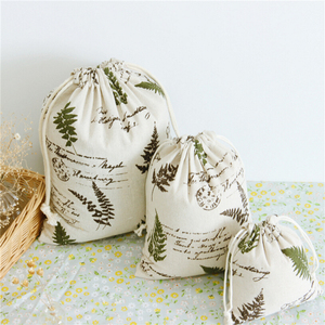 Customized Eco-friendly Organic Cotton <b>Mini</b> Letter Pattern Drawstring Muslin Shopping Bag with Rope Handle for Promotional Gifts - Product Image 5