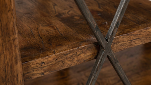 Étagère à niveaux en bois rustique avec support en métal en forme de X, 2 étagères, meuble autoportant pour salon - Product Image 3