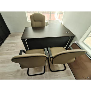 Modern L-Shaped <b>Office</b> Conference <b>Table</b> Melamine Laminated Top Metal Legs Durable Commercial Furniture - Product Image 4