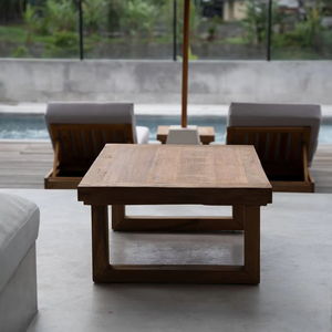 Contemporary Kenny Center <b>Table</b> Artisan Crafted Teakwood Elegant <b>Low</b> Profile Coffee <b>Table</b> Versatile Design Living Room Furniture - Product Image 1