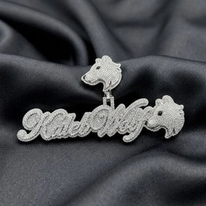 Collier pendentif en moissanite pour homme, en argent 925, bijoux de mode pour cadeaux, mariage et usage quotidien, vente en gros - Product Image 4