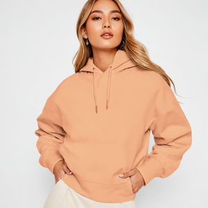 Sudadera con capucha elegante de primera calidad para mujer, con cordón ajustable, hombros caídos y bolsillo tipo canguro. - Product Image 4