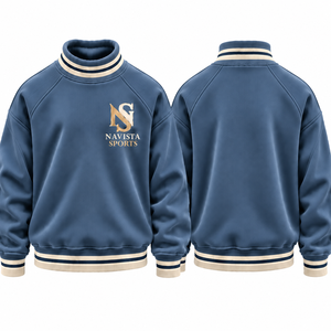 Sudadera de cuello alto estilo universitario transpirable de tela de rizo con letras bordadas en el frente para mujer, ¡gran oferta! - Product Image 5