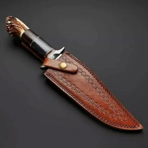 Couteau de camping et de bushcraft Premium LEGACY BLADES en acier Damas, pointe tombante, manche en bois fait main, lame fixe, qualité industrielle OEM - Product Image 3