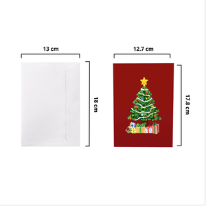 Carte de vœux 3D pop-up Noël sapin et Père Noël en papier, impression offset, design personnalisé, carte cadeau pour grossistes - Product Image 2