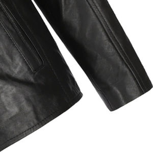 Customized Bomber Jacket Leather Jacket Men's Leather Wholesale Oem Leather Racer Jacket For Men - Product Image 6