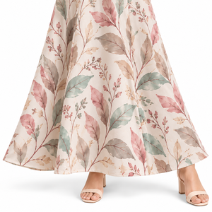 Vestido Maxi Elegante con Estampado Floral para Mujer, Manga Larga con Puños Acampanados, Corte en A, Moda Casual y Elegante para Fiesta, Cintura Natural - Product Image 2