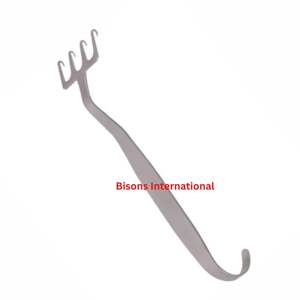 BISONS En gros, Râteau de Freeman manuel en acier inoxydable, rétracteur, crochet cutané chirurgical à 4 dents, instrument de chirurgie plastique - Product Image 3