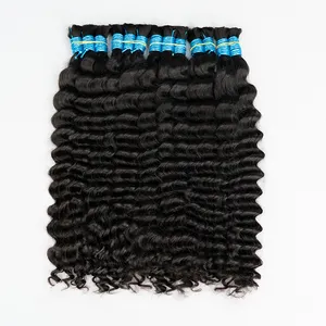 Pelo trenzado humano indio Virgen sin procesar, champú afro 100% ondulado y húmedo, lavado corporal, 70cm