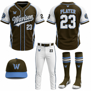 Warison Industries Unisex Softball Uniform Set Customized Sublimation Polyester Made Plus Size Baseball Uniform Kit - Product Image 5