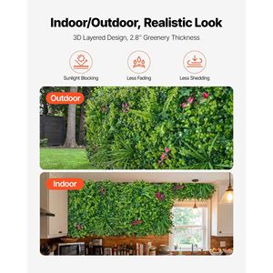 16 Pannelli di Bosso Artificiale 20x20 cm, Muro Vegetale Verde per Privacy, Protezione Solare, Sfondo e Recinzione - Product Image 5