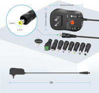 Adattatore Universale AC DC 34W 3V-12V con 8 Punte e Alimentatore USB 5V 2A per Strisce LED, Router, Altoparlanti, Smartphone, Tablet