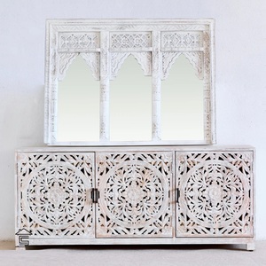 Premium Decorative Accent <b>Mirror</b> for Bedroom Artistic Multi Panel Reflection with Royal Inspired Architecture - Product Image 4