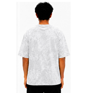 T-shirt en coton surdimensionné pour homme OEM, manches courtes, col rond, couleur unie, décontracté, avec logo imprimé sur le devant, respirant, jersey 180g, style urbain - Product Image 6