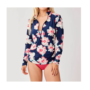 Maillot de surf et de natation à manches longues pour femme, personnalisé, en Spandex/Nylon 240g, 100% prérétréci, service OEM - Product Image 1