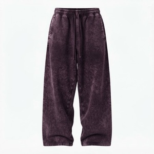 Wholesale Acid Wash Baggy Sweatpants Vintage Heavyweight Cotton Mineral Wash Mens Joggers Loose Fit Streetwear Pants - Product Image 3