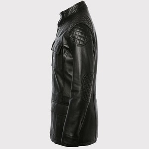 Exclusive Black <b>Leather</b> Coat for <b>Men</b> - Product Image 3