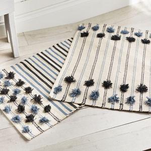 Geometric Pattern Cotton Area Rug Rectangle Bohemian Style Flat <b>Weave</b> Washable Living Room Floor Mat - Product Image 3
