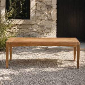Banco de Madera de Teca Moderno, Resistente y Duradero, Apto para Jardines, Patios, Comedor al Aire Libre, Capacidad para Cuatro Personas, Ecológico - Product Image 4