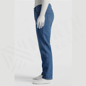 Jean en denim coupe droite délavé pour homme, coupe régulière, en coton, style décontracté, pantalon d'automne - Product Image 1