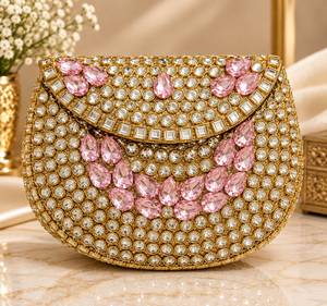 Elegante Bolso de Noche con Cierre de Mosaico Metálico Adornado con Pedrería, Accesorio de Moda para Mujer para Todas las Temporadas - Product Image 2