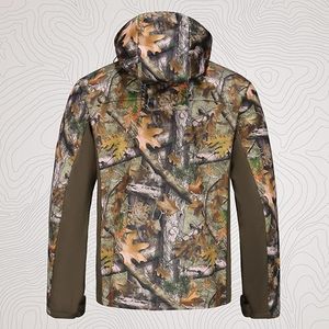 Ensemble veste et pantalon de chasse camouflage pour homme, softshell imperméable, vêtements d'extérieur avec 9 poches, vêtements d'hiver - Product Image 5