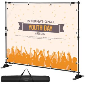 Adjustable 8 X 8 Ft Heavy-Duty Polyester <b>Backdrop</b> Banner <b>Stand</b> with Carrying Bag for Parties and Weddings - Product Image 2
