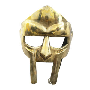 Medieval <b>Gladiator</b> Face Mask MF Style Mild Steel Adult Handmade Knight Armor Golden Finish Buckle Closure Halloween <b>Costume</b> - Product Image 1
