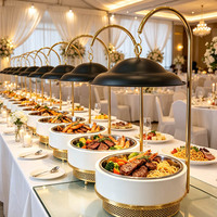 Hotelbedarf Edelstahl-Tischgeschirr Hängedeckel 8L Chafing Dishes Buffet Speisenwärmer Luxus Chafing Dish Buffet-Set