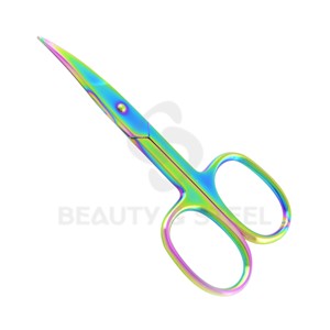Tijeras Profesionales para Cutículas de Plasma Arcoíris con Puntas Curvas Ultrafinas y Cuerpo de Acero Inoxidable de Grado Quirúrgico - Product Image 1