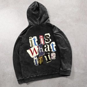Sudaderas con Capucha Gráficas para Hombre, Lavado Ácido, 100% Algodón, Estilo Vintage, Oversize, Streetwear, Sudadera con Capucha, Hip-Hop, Holgada, Gótica, Unisex - Product Image 3