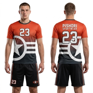 Ensemble d'uniformes de football personnalisés en polyester rose et turquoise avec maillot imprimé et short noir pour équipes - Product Image 4