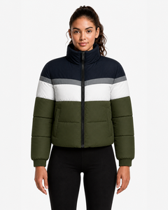 Chaqueta de Invierno Acolchada Verde Oliva de Alta Calidad con Contraste, Última Tendencia, Cortavientos, Impermeable, con Calefacción, al Mejor Precio - Product Image 1
