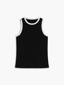 Men's Geometric Print Sleeveless <b>Tank</b> <b>Top</b> O-Neck Quick Dry Sporty Knitted 100% Polyester White <b>Black</b> Blue - Product Image 3