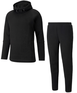 Conjunto Deportivo de 2 Piezas con Capucha Negra, Chaqueta y Pantalones Ajustados, Ropa Deportiva Personalizada, Corte Regular, Ropa de Otoño - Product Image 2