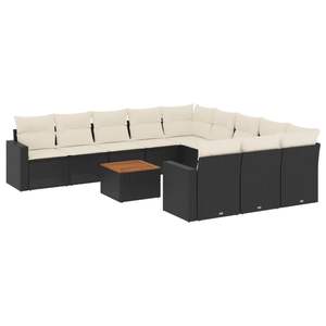 Conjunto de 12 Muebles de Jardín Elegantes en Color Blanco Crema y Negro - Product Image 2
