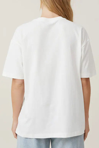 เสื้อยืดลำลองผู้หญิงไซส์ใหญ่ แขนสั้น ผ้าฝ้าย ระบายอากาศได้ดี ตกแต่งด้วยโลโก้ - Product Image 6