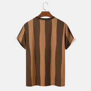 เสื้อยืดคอกลมแขนสั้นผู้ชายผ้าฝ้าย 100% สีทูโทน สกรีนโลโก้ด้านหน้าตามแบบ OEM ระบายอากาศได้ดี แห้งเร็ว เหมาะสำหรับออกกำลังกาย - Product Image 2