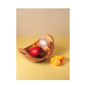 Cuenco de madera ecológico personalizado con diseño rústico para guardar pan, frutas o flores secas - Product Image 1