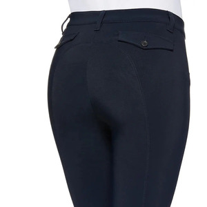 Leggings de yoga taille haute pleine longueur couleur unie avec fermeture boutonnée, pantalon en Spandex et Nylon extensible dans les quatre sens - Product Image 2