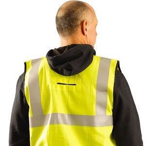 Gilet de sécurité réfléchissant imperméable de classe 1 ANSI haute visibilité avec logo personnalisé et flash LED pour les travailleurs du bâtiment - Product Image 4