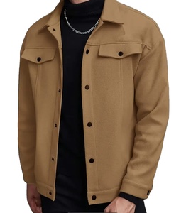 เสื้อแจ็คเก็ตบอมเบอร์ขนสัตว์คุณภาพสูงแบบมีฮู้ดสำหรับผู้ชายไซส์ใหญ่ สไตล์สตรีทแวร์ลำลอง พร้อมโลโก้ด้านหน้า - Product Image 3