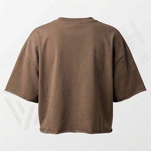 Camiseta Corta de Algodón de Corte Holgado, Cómoda, Diseño de Fabricación Personalizada, Camiseta de Moda para Mujer, Ropa Deportiva - Product Image 2