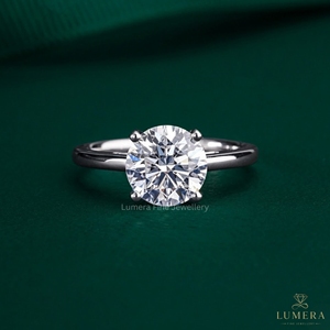 Anillo de Compromiso Solitario con Diamante Cultivado en Laboratorio, Corte Brillante Redondo Clásico, para Mujer, en Oro de 9K, 10K, 14K y 18K, Certificado por IGI - Product Image 4