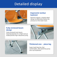 Chaise d'attente publique moderne 3 places en maille respirante avec pieds en métal antirouille pour aéroport, hôpital, école, centre commercial, hôtel - Offre Spéciale