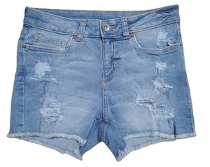 Short en jean déchiré pour filles Lot en stock au Bangladesh Vente en gros en vrac Short en jean tendance Tailles et styles variés Surplus prêt à expédier - Product Image 1