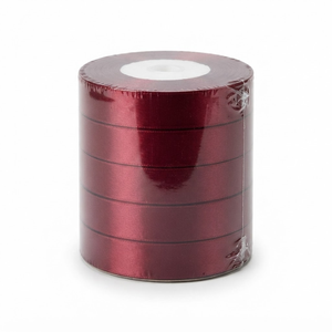 Cinta de Satén de una Cara Color Borgoña de 25 mm, 5 Rollos x 8 Metros, para Decoración de Eventos, Hoteles, Lazos para Sillas, Exhibiciones en Tiendas - Product Image 3