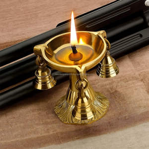 Traditional Brass Diyas for Pooja & Home - Hanging Bell <b>Oil</b> <b>Lamp</b> - Product Image 6