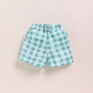 Premium Quality Organic Muslin Jabla <b>Set</b> - Teal Checks Print - Product Image 5